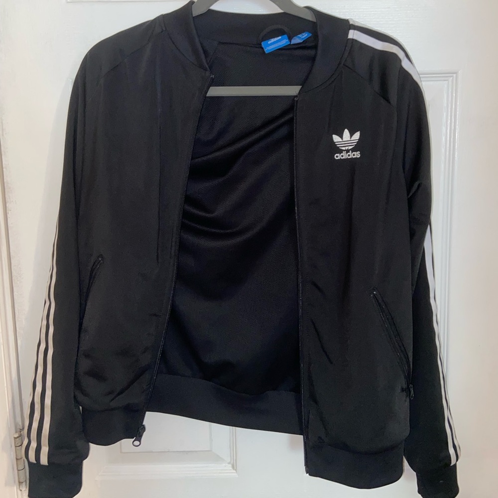 Adidas crew neck zip-up